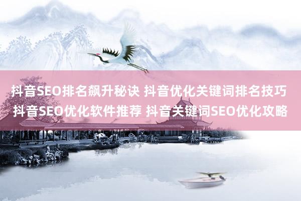 抖音SEO排名飙升秘诀 抖音优化关键词排名技巧 抖音SEO优化软件推荐 抖音关键词SEO优化攻略