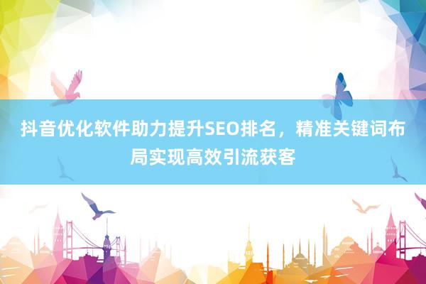 抖音优化软件助力提升SEO排名，精准关键词布局实现高效引流获客