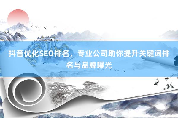 抖音优化SEO排名，专业公司助你提升关键词排名与品牌曝光
