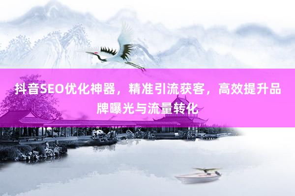 抖音SEO优化神器，精准引流获客，高效提升品牌曝光与流量转化