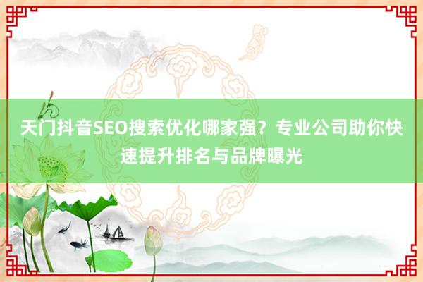 天门抖音SEO搜索优化哪家强？专业公司助你快速提升排名与品牌曝光