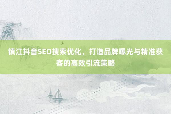 镇江抖音SEO搜索优化，打造品牌曝光与精准获客的高效引流策略