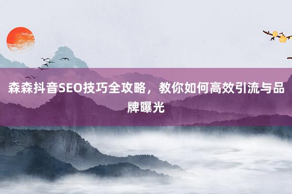 森森抖音SEO技巧全攻略，教你如何高效引流与品牌曝光